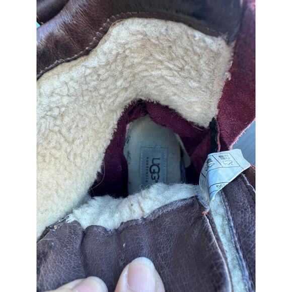 Ugg Kesey Waterproof Side Zip Hiking Boots Lace Up ankle strap 6.5 moto combat - Picture 7 of 10